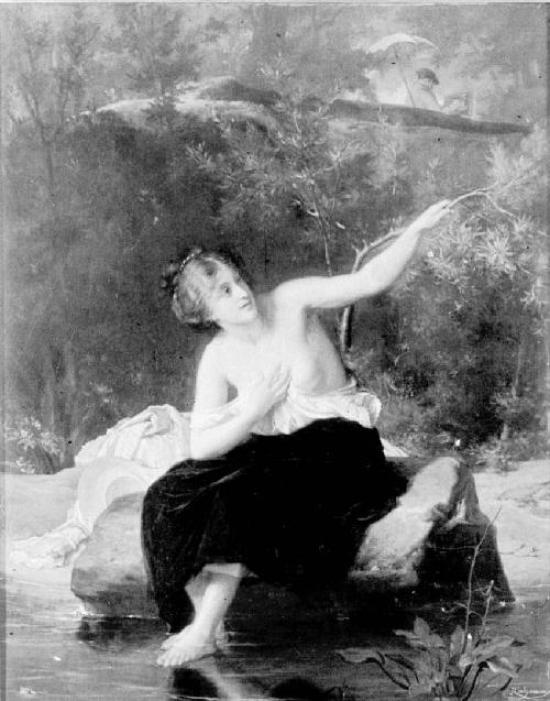 Woman Bathing in Stream