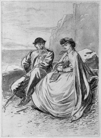 Man and Woman Seated on the Seashore