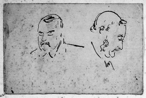 Two Sketches of a Man's Head