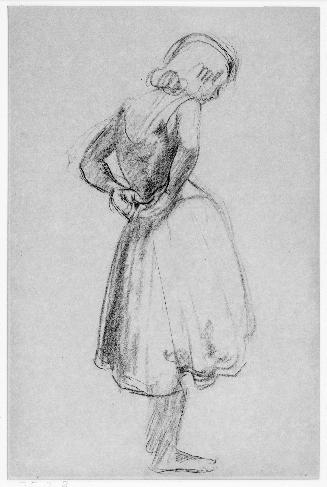 Standing Figure of a Girl Fastening her Dress