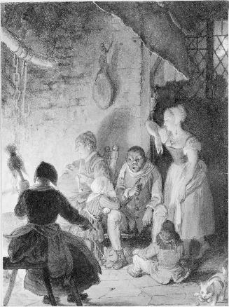 Illustration to Washington Irving's "Sketchbook," Fireplace