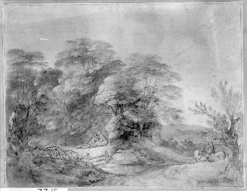Wooded Landscape with Rustic Lovers
