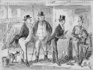 Illustration to Dickens's "Pickwick Papers," Sam Stole a Look at the Enquirer