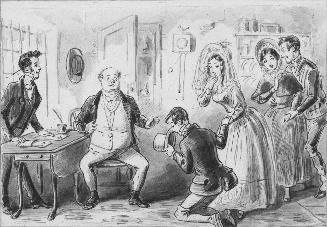 Illustration to Dickens's "Pickwick Papers," Young Mr and Mrs Winkle