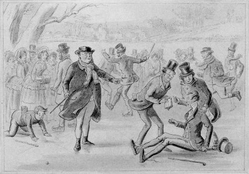 Illustration to Dickens's "Pickwick Papers," Skating