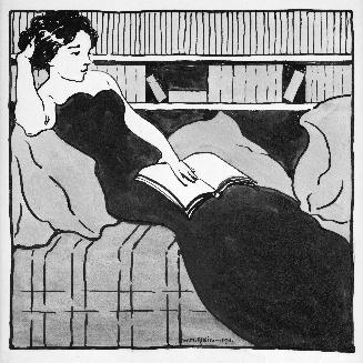 Woman Reading on a Couch