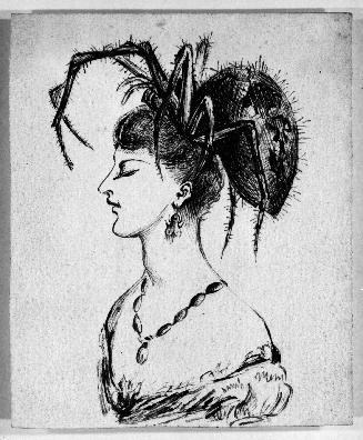 Lady with Coiffure in Form of Spider
