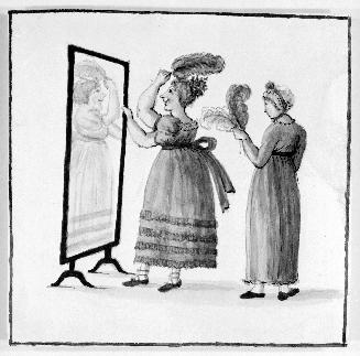 Caricature of Woman Dressing