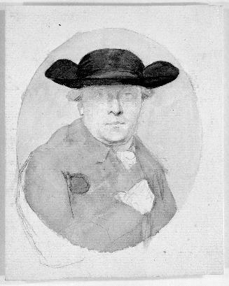Head and Shoulders of Man in Broad Brimmed Hat