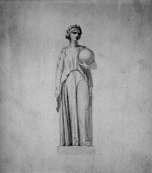 Study for Sculpture, Female Figure with a Globe