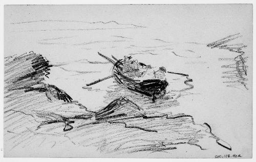 Two Men in a Row Boat