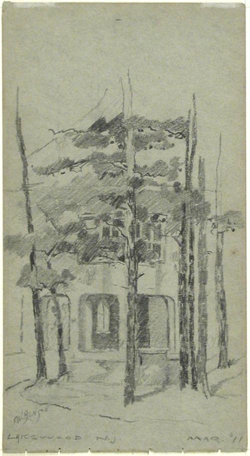 Views of a House Through Trees, Lakewood, N. J.