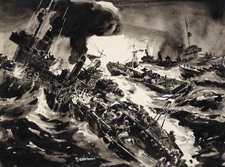 Battle between British E Boat and German Destroyer