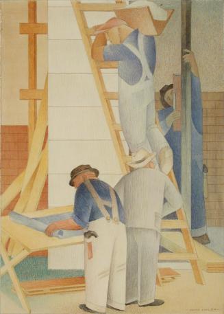 Design for Fresco - "Four Workers"