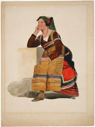 Seated Woman with Green Headdress