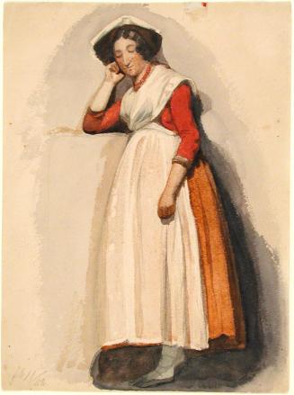 Woman Leaning Against Wall