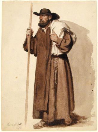 Standing Peasant Man with Staff