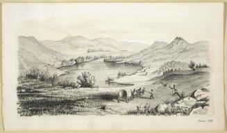 Landscape with Lake, Covered Wagon with Horses and Figure with Whip, October 1872