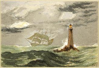 Ship Passing Eddystone Lighthouse, September 27, 1901