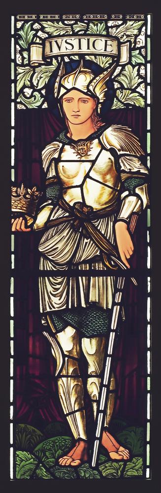 Justice Panel from the David Healey Memorial Window from the Unitarian Chapel, Heywood, Lancashire