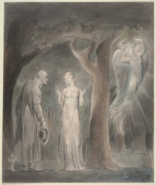 Illustration 2 to Milton's "Comus": Comus, Disguised as a Rustic, Addresses the Lady in the Wood