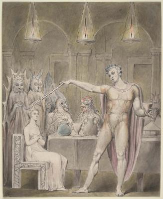 Illustration 5 to Milton's "Comus": The Magic Banquet with the Lady Spell-Bound