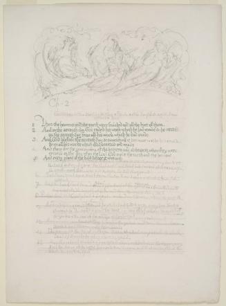 Illustrated manuscript of Genesis : Adam and Eve in the Garden of Eden
