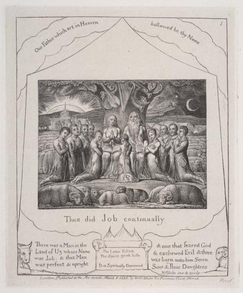 Illustrations of the Book of Job invented & engraved by William Blake  [2 of 22 engravings]