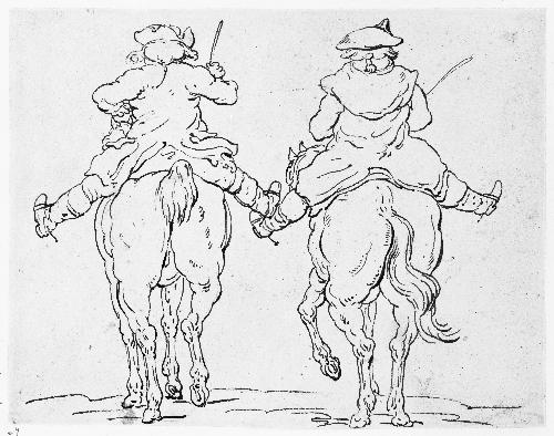 Two Horsemen Seen from the Rear