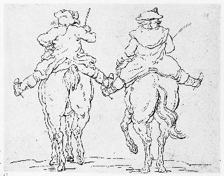 Two Horsemen Seen from the Rear