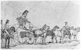 A Lady in a Phaeton Drawn by Six Horses