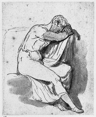 Man Seated with his Head on his Arm