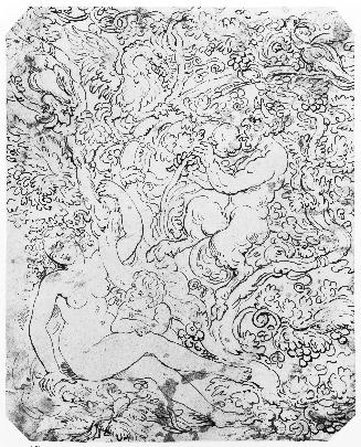 Copy After Hans Sebald Beham's Woodcut "Vine Pattern With Satyr Family"