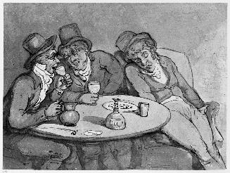 Three Men Seated Around a Table
