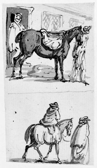 Two Sketches with Figures and Horses