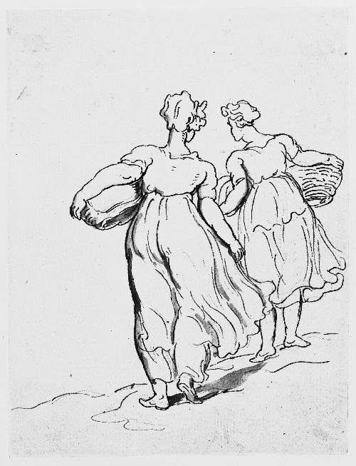 Two Women Carrying Baskets