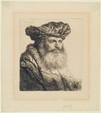 Bearded Man Wearing a Velvet Cap with a Jewel Clasp