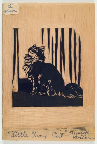 Woodblock for "Little Gray Cat"