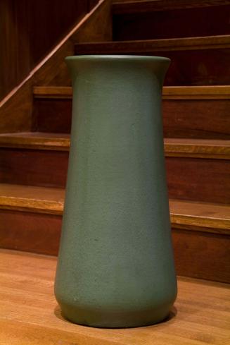 Matte green floor vase