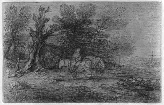 Wooded Landscape with Boy and Horses