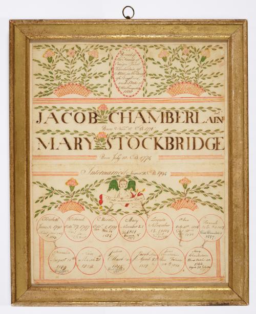 Jacob Chamberlain Jr. - Mary Stockbridge Family Record