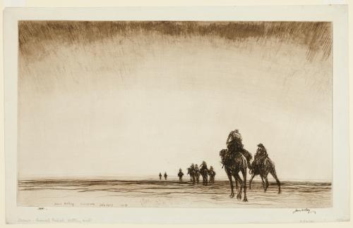 Dawn -- camel patrol setting out
