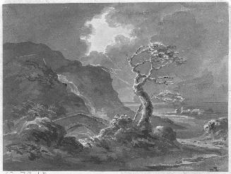 Stormy Landscape with Lightning
