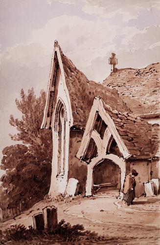 Country Church with a Woman