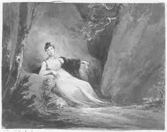 Woman Seated Before a Cave