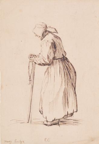 Peasant Woman with Walking Stick and Rosary