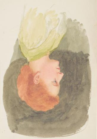Young Woman with Red Hair in a Green Dress