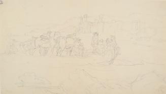 Ferry Boat with Men and Horses