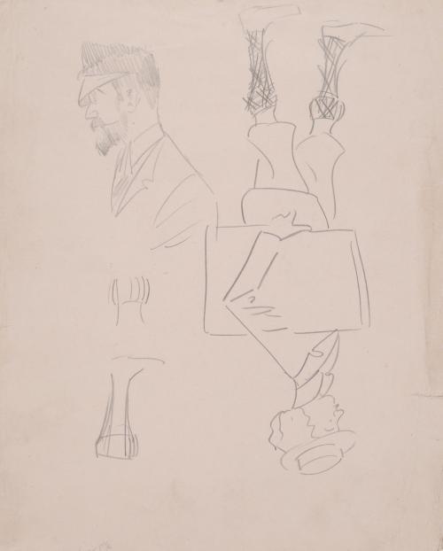 Man with Portfolio and Other Sketches