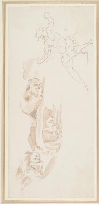 Three Grotesque Heads and a Figure Study